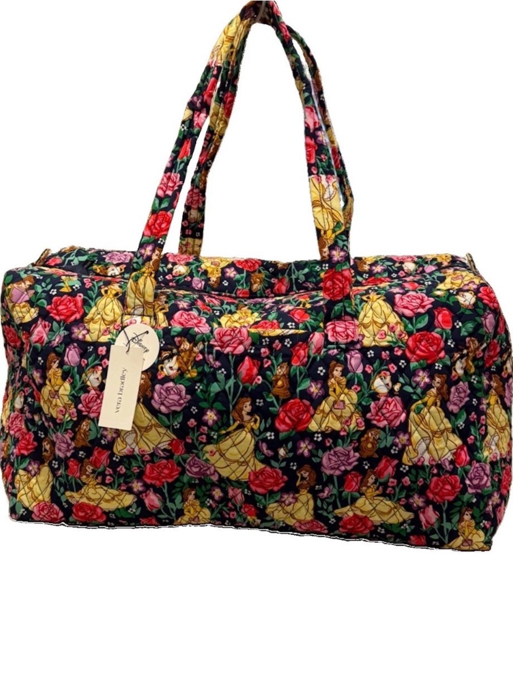 Vera Bradley Disney Large Travel Duffel Belle Rose Beauty And The Beast Meadow